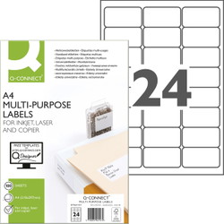 Q-connect multietiketter A4 33,9x63,5mm hvid
