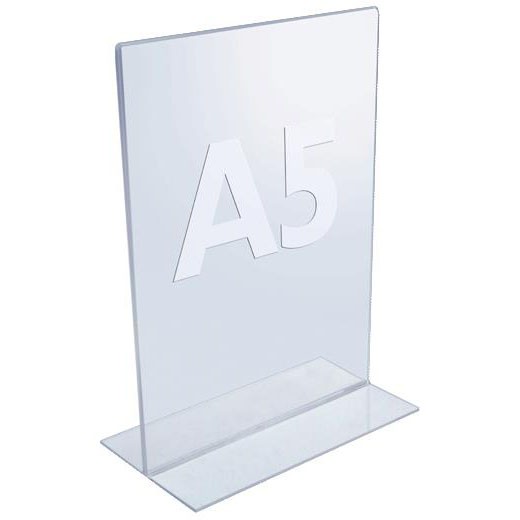 Q-connect akryldisplay med T-fod til A5-format