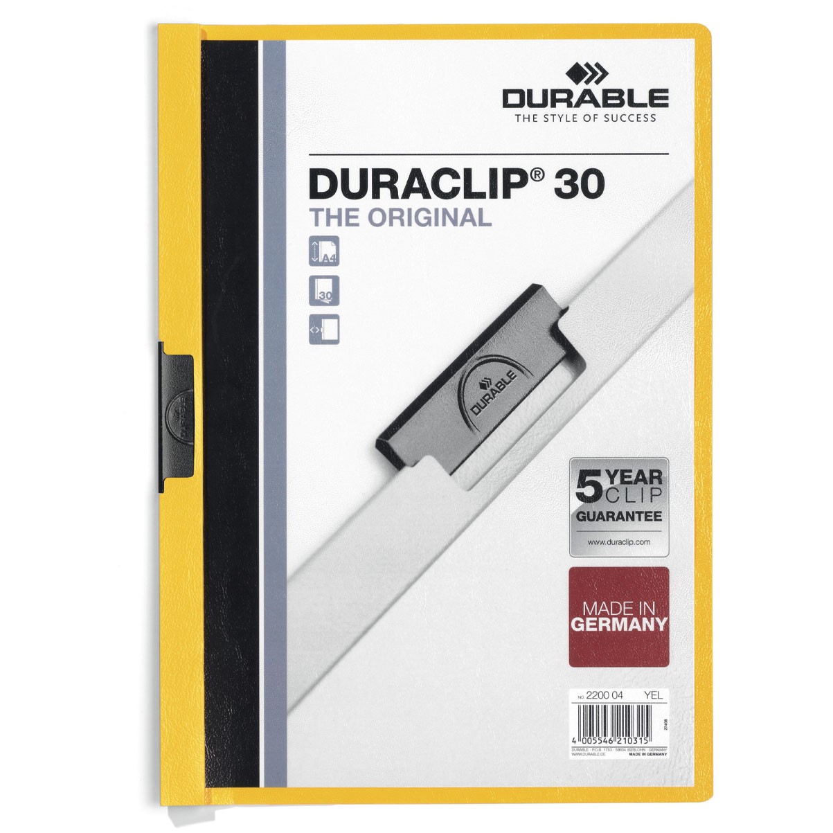 Durable Duraclip® 30 A4 klemmappe gul