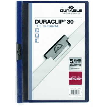 Durable Duraclip A4 klemmemappe 30ark blå