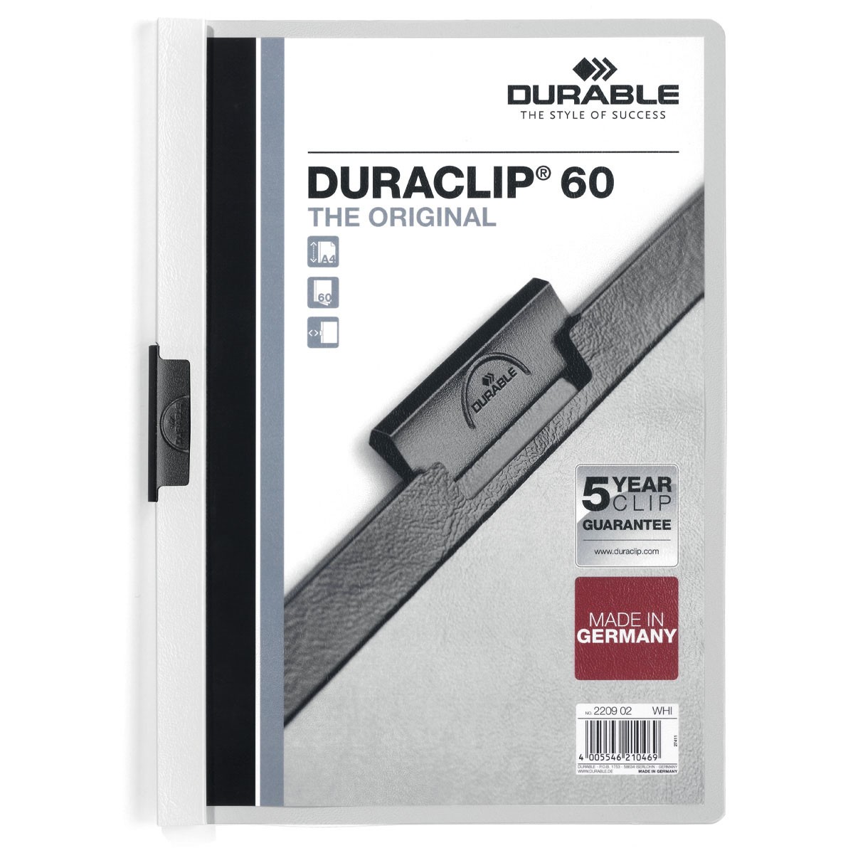 Durable Duraclip® 60 A4 klemmappe hvid