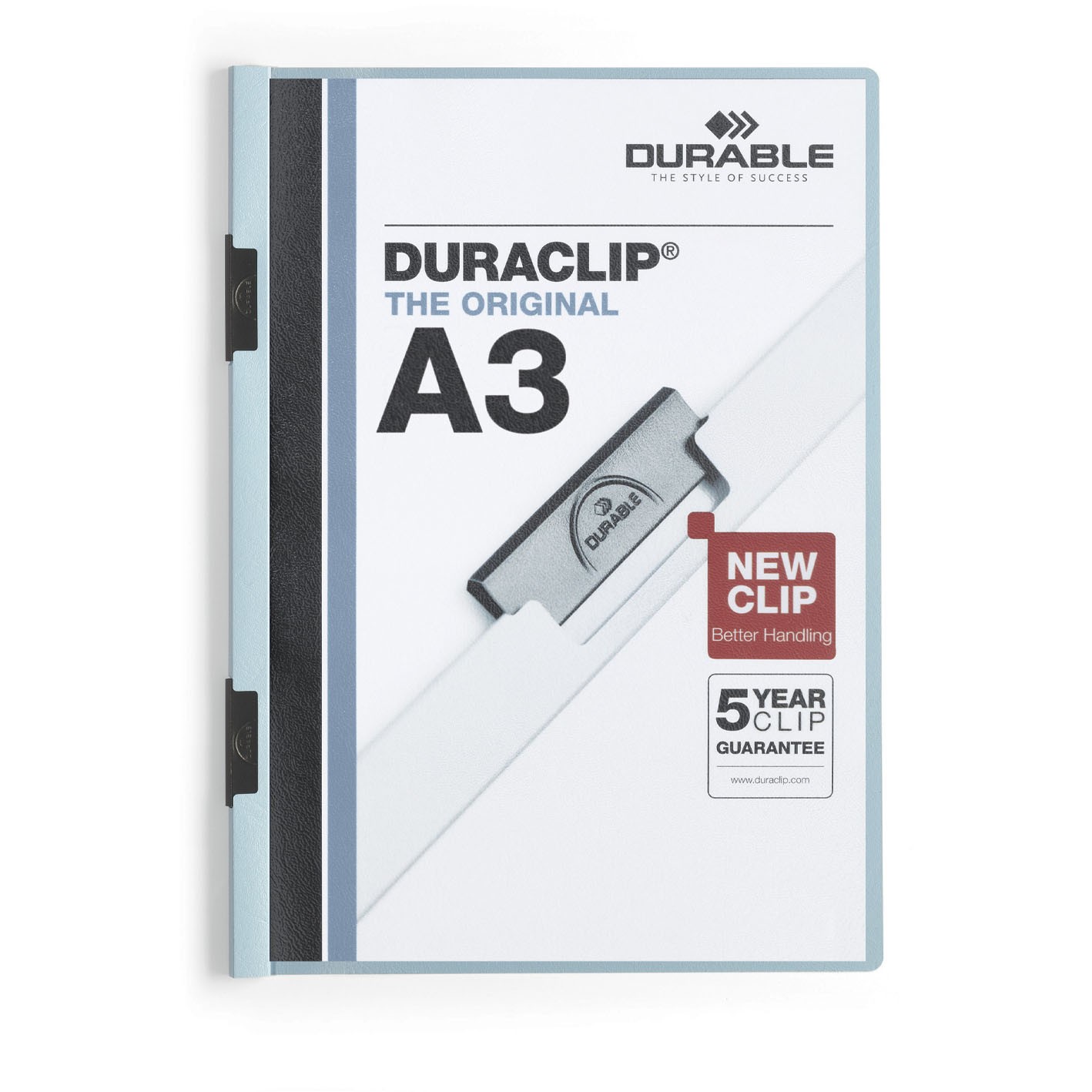 Durable Duraclip® A3 klemmappe lyseblå