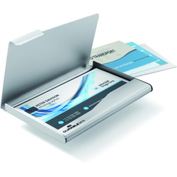 Durable visitkortetui 55x90mm 20 kort sølv