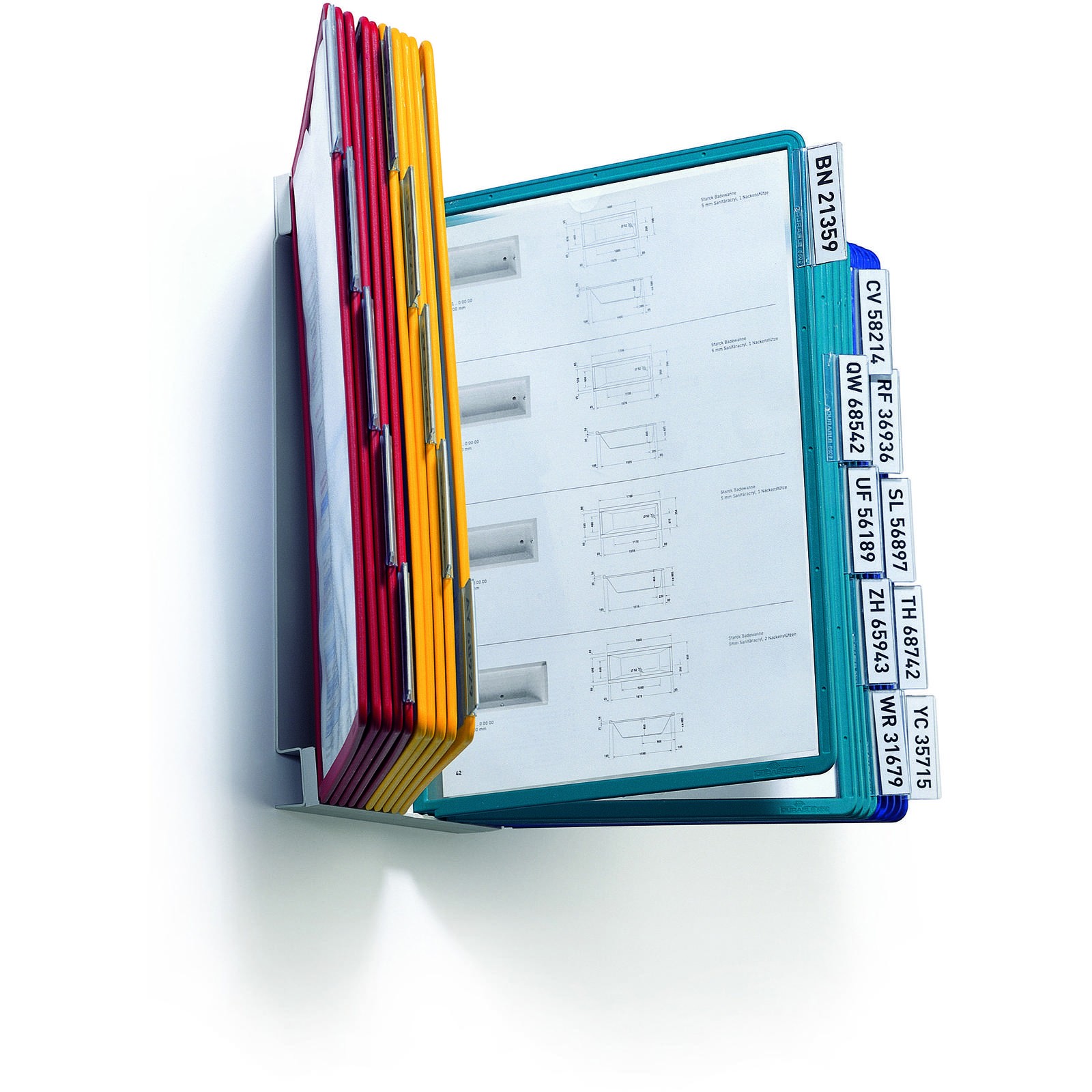 Durable Vario registersystem A4 vægmodel inkl. 20 lommer
