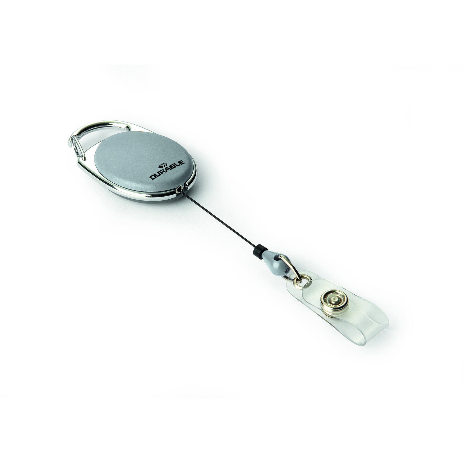 Durable Style yoyo-holder 80cm trykknap grå 10stk