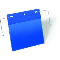 Durable lagerlomme m/wirebeslag A5 tværformat blå