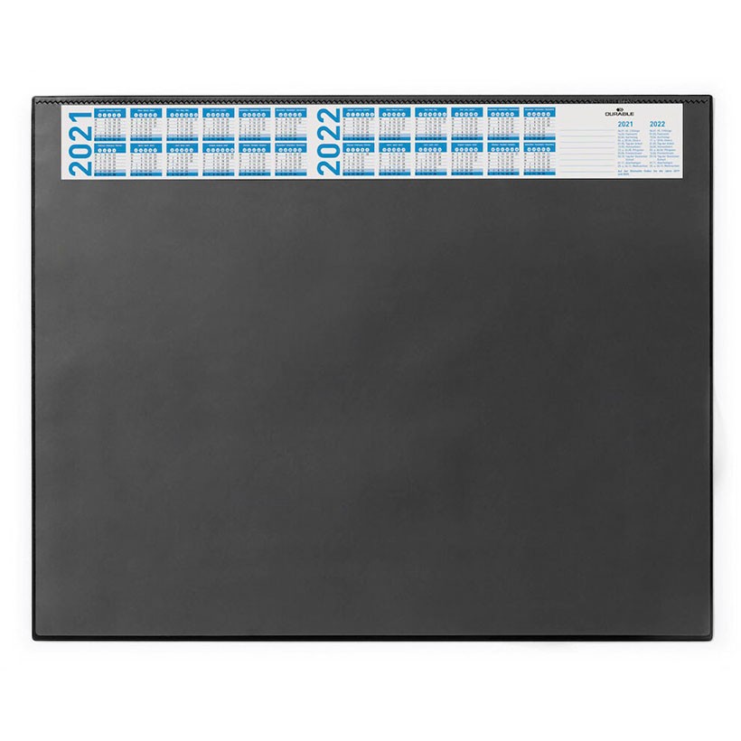 Durable skriveunderlag m/årskalender 52x65 cm sort