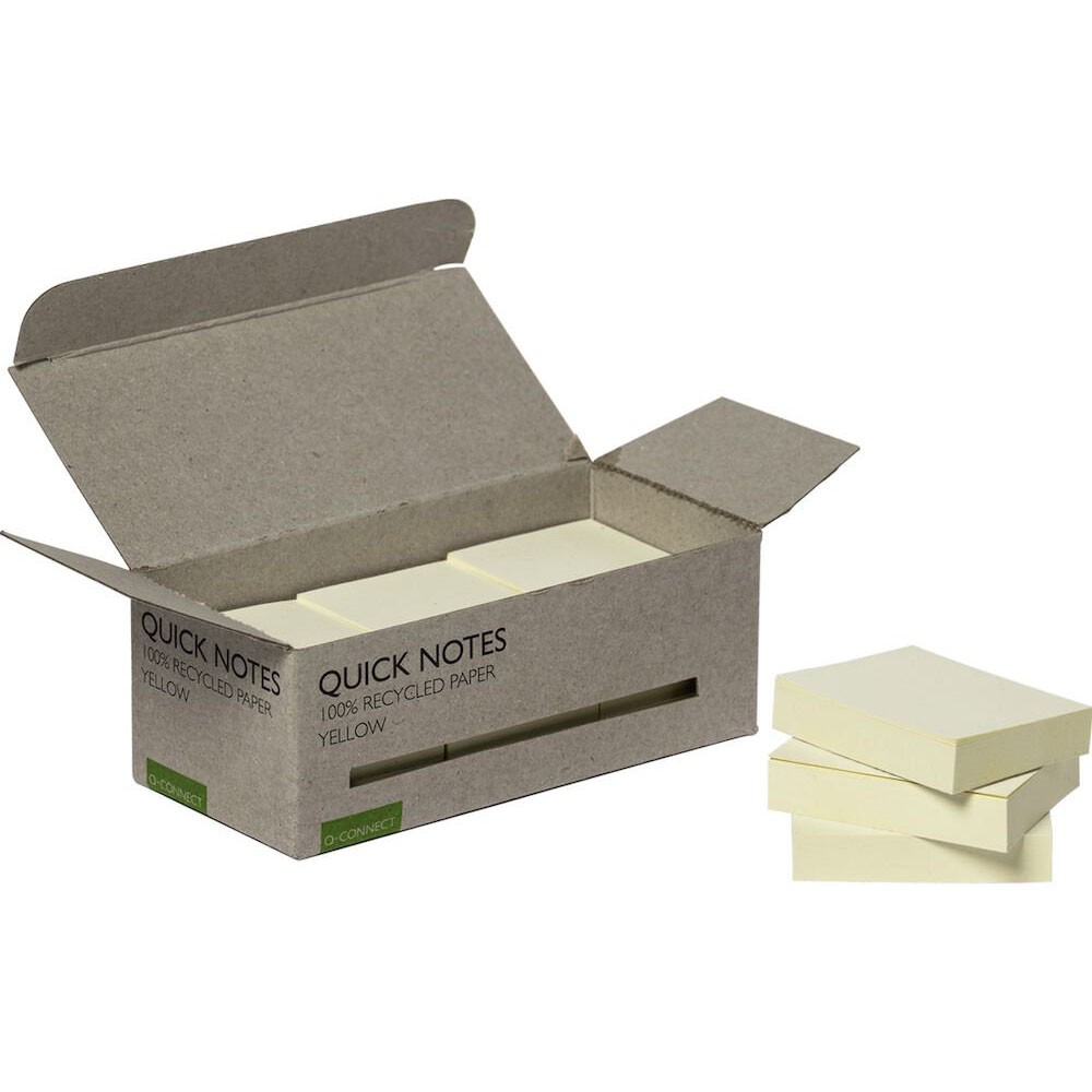 Q-connect Recycled 38 x 51 mm notes i gul