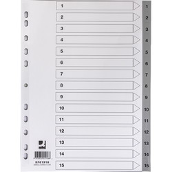 Q-connect A4 register 15 tabs grå