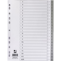 Q-connect register A4 inddelt A-Å grå