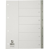 Q-connect register i A4 1-6 i plast i farven grå