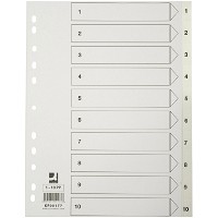 Q-connect register i A4 1-10 i plast i farven hvid