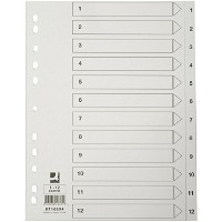 Q-connect register i A4 1-12 i karton i farven hvid