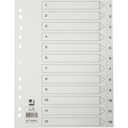 Q-connect register i A4 1-12 i karton i farven hvid