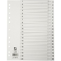 Q-connect A4 register 1-20 i karton hvid