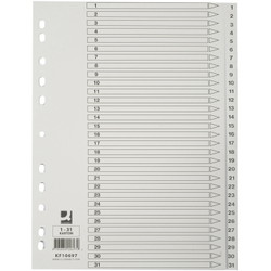 Q-connect register i A4 1-31 i karton i farven hvid
