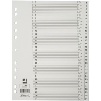 Q-connect register i A4 1-31 i karton i farven hvid