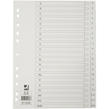 Q-connect register i A4 A-Å i karton i farven hvid