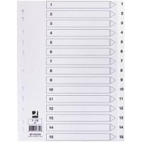 Q-connect A4 register 15 tabs hvid