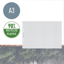 Leitz Recycle plastlomme A3 tværformat 100my klar 25stk