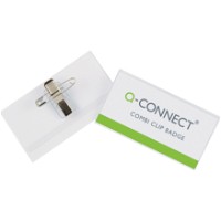 Q-connect 54x90mm kongresmærker med nål og clips 50 stk