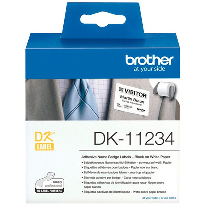 Brother DK-11234 navneetiket 60x86mm hvid 260 stk