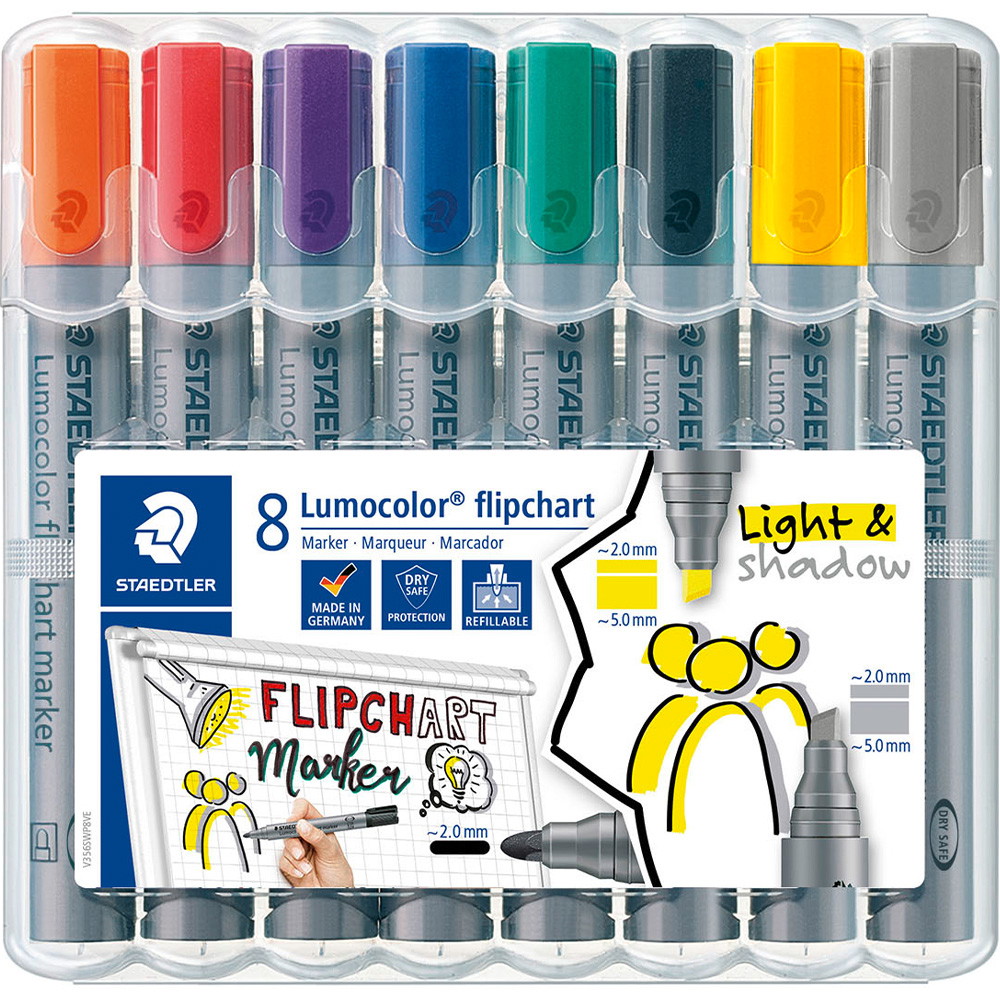 Staedtler Lumocolor Flipchart marker 2mm 8 farver