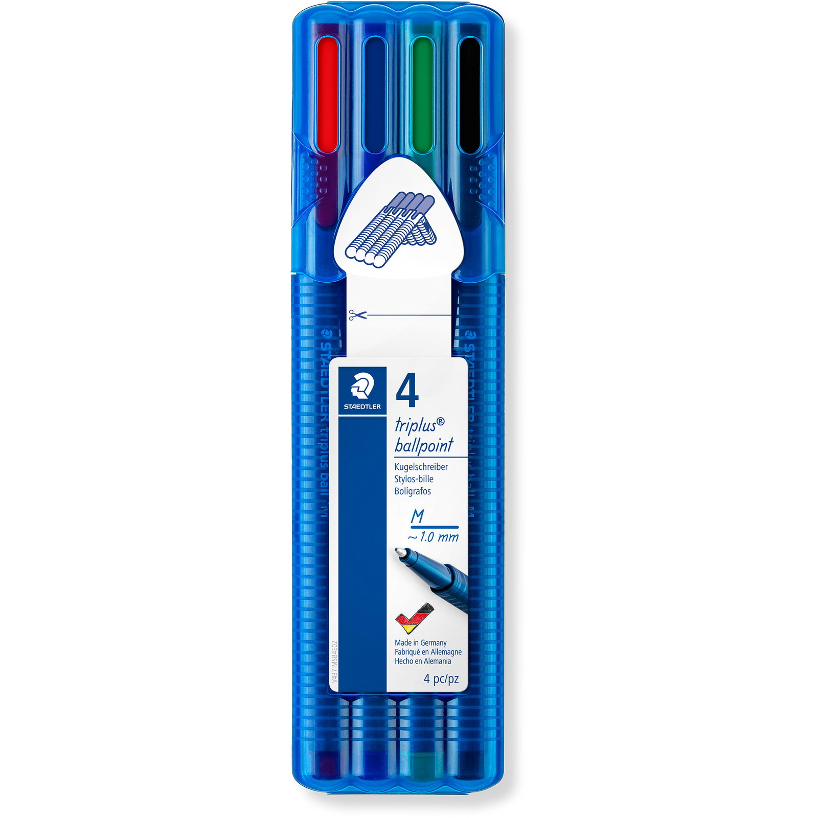 10 x Staedtler Triplus Ball kuglepen 1mm 4 farver
