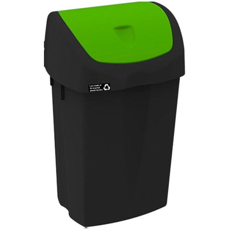 Nordic Recycle affaldsspand med låg 15 ltr sort/grøn
