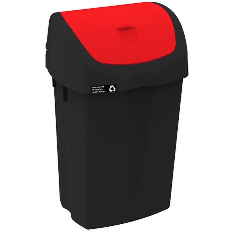 Nordic Recycle affaldsspand med låg 25 ltr sort/rød