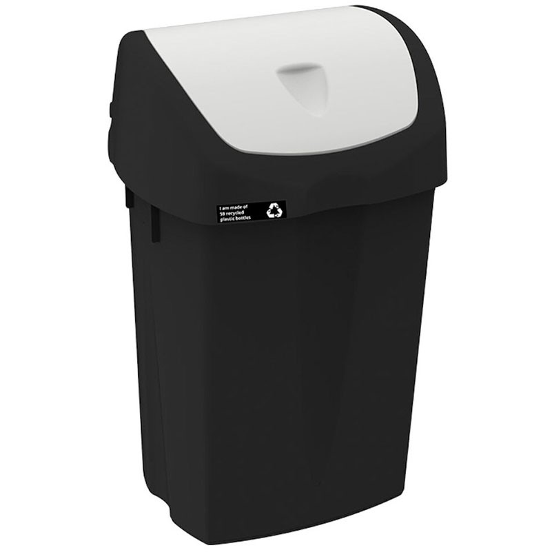 Nordic Recycle affaldsspand med låg 50 ltr sort/hvid