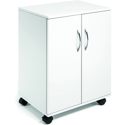 Durable multifunktionskab med hjul hvid
