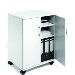 Durable multifunktionskab med hjul hvid