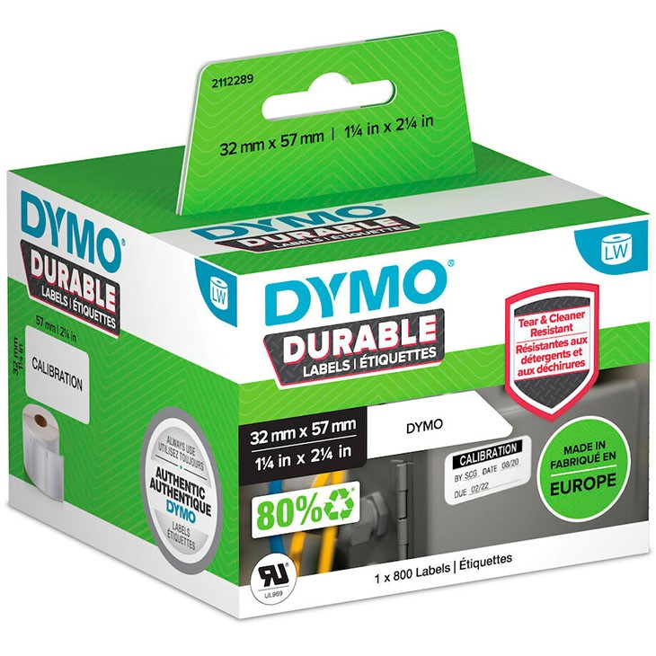 Dymo Durable Labels 32x57mm etiket hvid 800stk