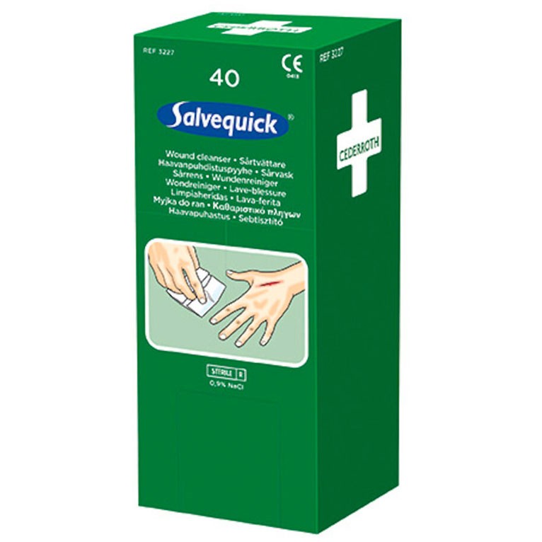 Salvequick sårrenseservietter Pk/40 stk
