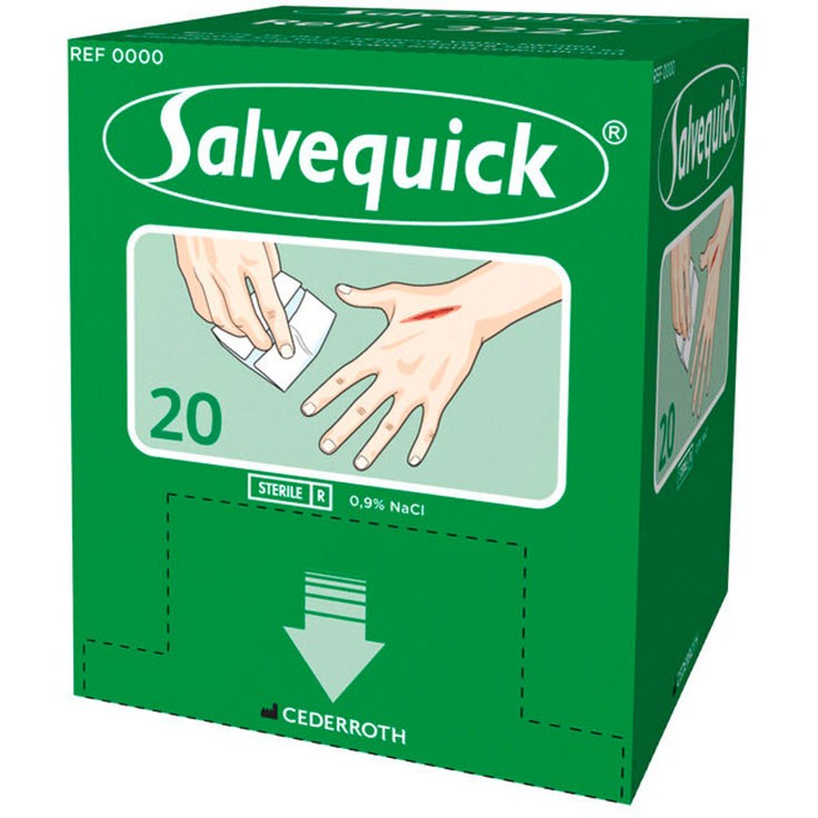 Salvequick sårrenseservietter Pk/20 stk