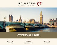Go Dream cityophold i Europa gavekort