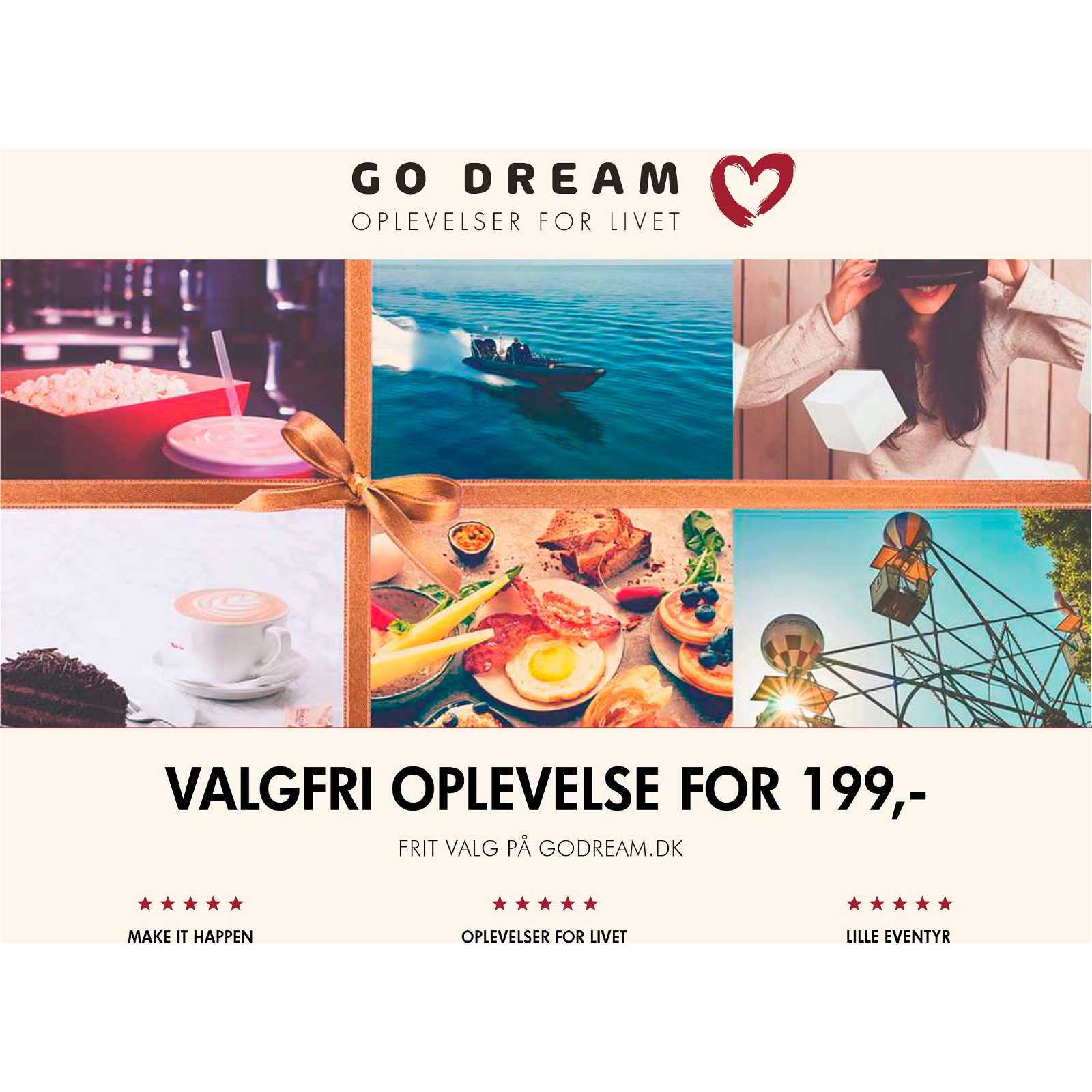 Go Dream Valgfri oplevelse for 199,- gavekort