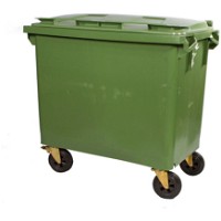 Skraldecontainer 660L 774x1264x1207mm grøn