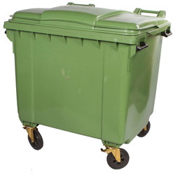 Skraldecontainer 1000L 1073x1257x1354mm grå