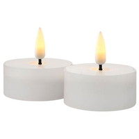 Sirius Sille LED genopladelig fyrfadslys sæt 2 stk. hvid