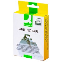 Q-connect TZe-tape 24mm x 8m sort/gul