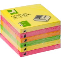Q-connect Quicknotes med z-fold 6 stk i neon