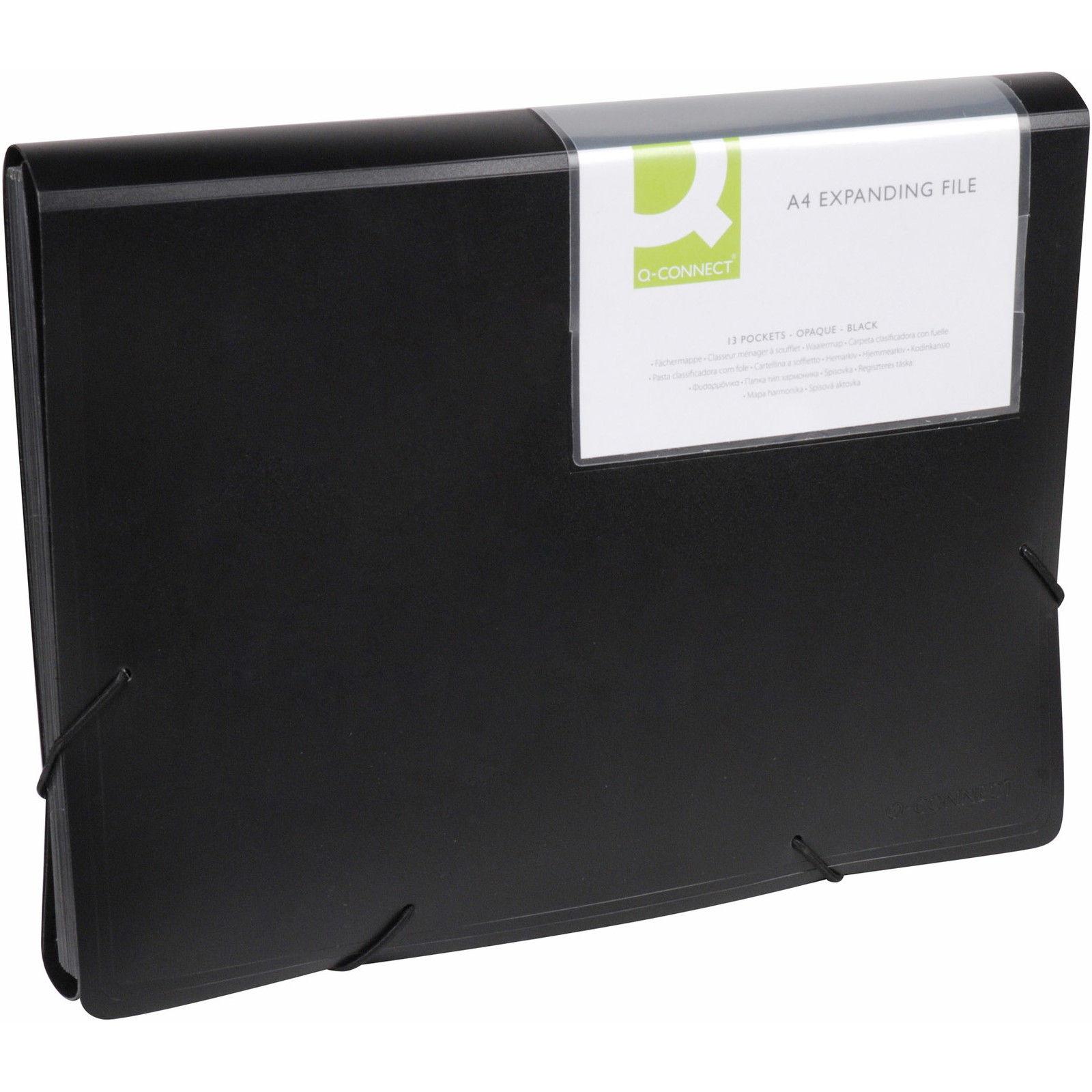 Q-connect dokumentboks 13-delt A4 sort