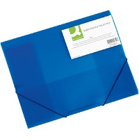 Q-connect 3-klap elastikmappe Folio blå
