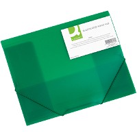 Q-connect 3-klap elastikmappe Folio grøn