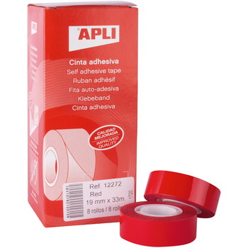 Apli tape 19mmx33m rød