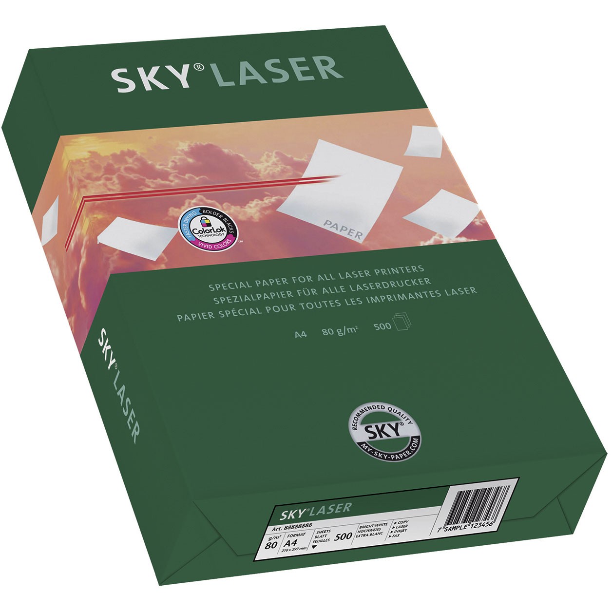 Sky® Laser kopipapir 80g A4 hvid 500 ark