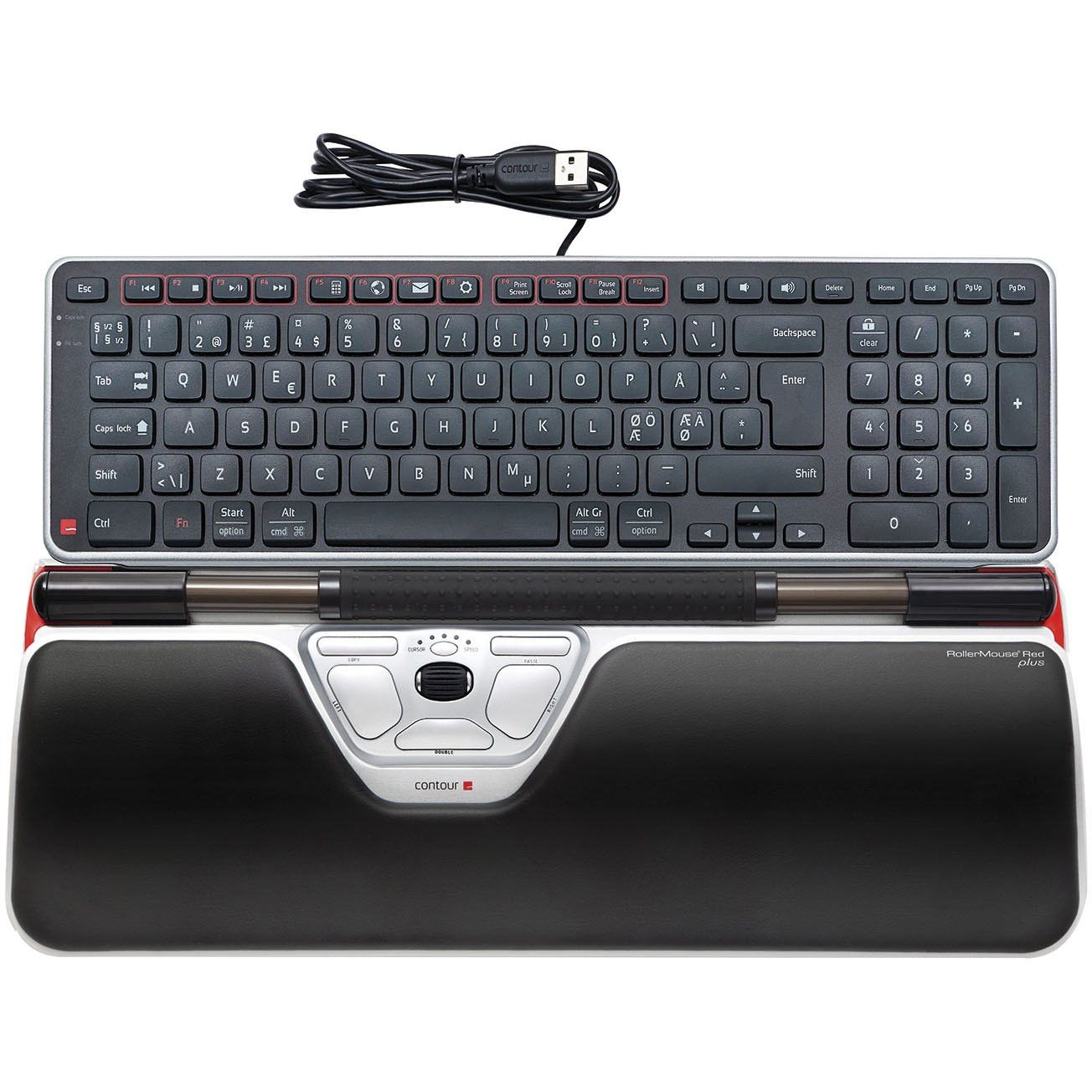 Male tøjlerne Opsætning Contour Balance tastatur + Rollermouse Red - Daarbak Redoffice A/S
