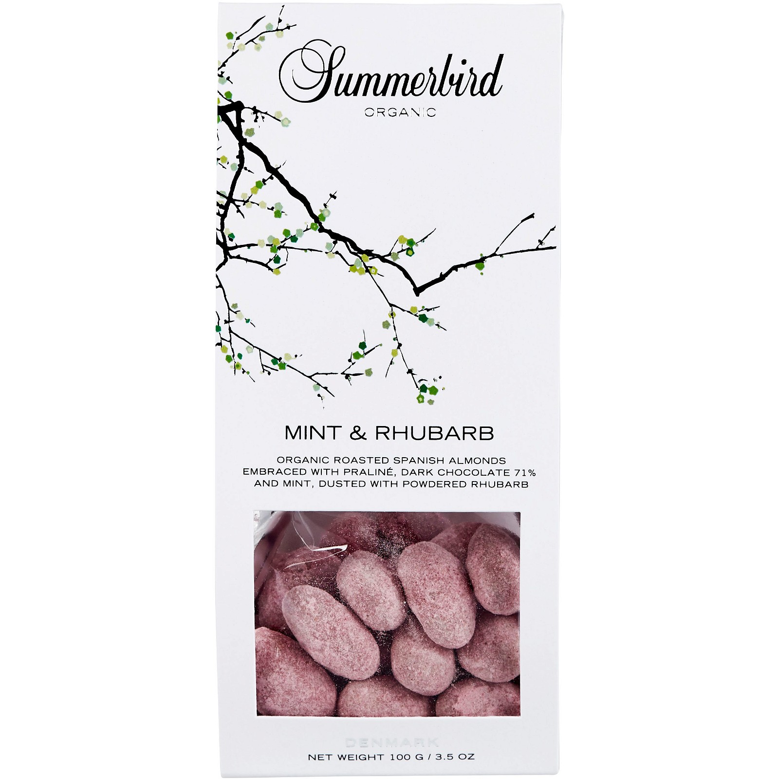 Summerbird Organic Mint & Rhubarb mandler 100g